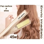 Ficha técnica e caractérísticas do produto Chapinha modeladora 2 em 1 alisa modela e faz cachos cabelo