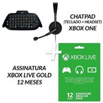 Ficha técnica e caractérísticas do produto Chatpad (Teclado+Headset) P/ Xbox One + Assinatura Xbox Live Gold 12 Meses