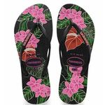 Ficha técnica e caractérísticas do produto Chinelo Feminino Havaianas Preto Slim Floral