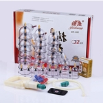 Ficha técnica e caractérísticas do produto Chineses vácuo Cupping Latas Kit 32pcs Copos Pull-out estilo Relaxe massageadores sucção Bombas
