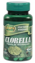 Ficha técnica e caractérísticas do produto Chlorella 60 Cápsulas de 500mg - Clorella Unilife