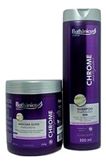 Chrome Matizador Bothanico Hair Kit Shampoo + Mascara 500g Cabelos Grisalhos Louros ou Platinados