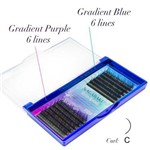 Ficha técnica e caractérísticas do produto Cílios Fio a Fio Ombre Azul-lilás 0.07 C 12fls Nagaraku