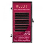 Ficha técnica e caractérísticas do produto Cílios para Alongamento Belliz - Mink C 020 12mm