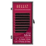 Ficha técnica e caractérísticas do produto Cílios para Alongamento Belliz - Mink C 015 12mm 1 Un