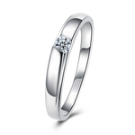 Clássico anel de cobre branco simples de platina revestida LKNQHS925R022 anel