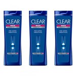 Ficha técnica e caractérísticas do produto Clear Menthol Shampoo Masculino 200ml (Kit C/03)