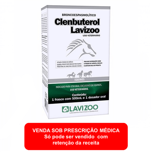 Ficha técnica e caractérísticas do produto Clenbuterol Gel Oral 500ml (Cloridrato de Clembuterol) - Lavizoo