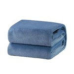 Ficha técnica e caractérísticas do produto Cobertor Andreza Fleece Queen Azul - Blumenau