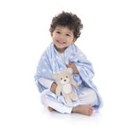 Ficha técnica e caractérísticas do produto Cobertor Bebê Azul Poá Ursinho - Loani