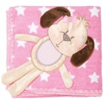 Cobertor para Bebes Baby Joy Cachorrinha Estrela Rosa