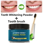 Ficha técnica e caractérísticas do produto Coco orgânico Natural Teeth Whitening carvão ativado em pó + Tooth Brush Set