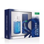 Ficha técnica e caractérísticas do produto Coffret Benetton United Colors Man Blue Eau de Toilette Masculino 100 Ml + Desodorante 150 Ml