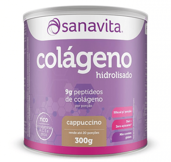 Ficha técnica e caractérísticas do produto Colágeno Hidrolisado em Pó Sanavita 300g Cappucino