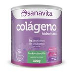 Ficha técnica e caractérísticas do produto Colágeno Hidrolisado em pó - Sanavita - 300g Limão + Clorofila