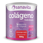 Ficha técnica e caractérísticas do produto Colágeno Hidrolisado em Pó Sanavita 300g Morango e Açai