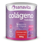 Ficha técnica e caractérísticas do produto Colágeno Sanavita Hidrolisado Morango Açaí 300g