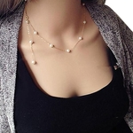 Ficha técnica e caractérísticas do produto Colar Mulheres Faux Pearl Pendant Chain Necklace Clavicle Jewelry Presente Do Dia Dos Namorados