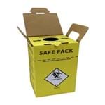 Coletor de Materiais Perfurocortantes SafePack 03 Litros Amarelo Pardo