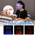 Ficha técnica e caractérísticas do produto 3Color LED Light Photon Máscara Facial Rejuvenescimento da pele Terapia Facial Rugas Anti