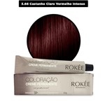 Coloração Creme Permanente ROKÈE Professional 50g - Castanho Claro Violeta Intenso 5.8 - Tintura Rokee
