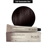 Ficha técnica e caractérísticas do produto Coloração Creme Permanente ROKÈE Professional 50g - Castanho Escuro 3.0 - Tintura Rokee