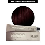 Coloração Creme Permanente ROKÈE Professional 50g - Castanho Vermelho Intenso 4.66 - Tintura Rokee