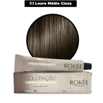 Ficha técnica e caractérísticas do produto Coloração Creme Permanente ROKÈE Professional 50g - Louro Cinza 7.1 - Tintura Rokee