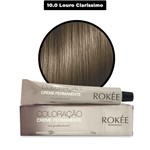 Coloração Creme Permanente ROKÈE Professional 50g - Louro Claríssimo 10.0 - Tintura Rokee