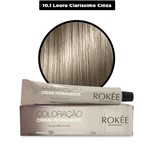 Coloração Creme Permanente ROKÈE Professional 50g - Louro Claríssimo Cinza 10.1 - Tintura Rokee