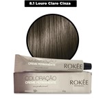 Coloração Creme Permanente ROKÈE Professional 50g - Louro Claro Cinza 9.1 - Tintura Rokee