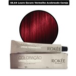 Coloração Creme Permanente ROKÈE Professional 50g - Louro Escuro Vermelho Cobre Cereja 66.64 - Tintura Rokee