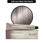 Coloração Creme Permanente ROKÈE Professional 50g - Louro Muito Claro Pérola 9.89 - Tintura Rokee