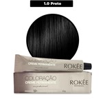 Ficha técnica e caractérísticas do produto Coloração Creme Permanente ROKÈE Professional 50g - Preto 1.0 - Tintura Rokee