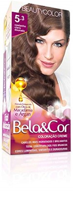 Ficha técnica e caractérísticas do produto Coloração Permanente Bela & Cor 5.3 Castanho Claro Dourado, BELA&COR