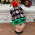 Ficha técnica e caractérísticas do produto Colorful Cláusula de incandescência Luz Knit Hat Cap de Santa do Natal Decoração Props Crianças Elk Snowman Estilo Hat