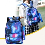 Ficha técnica e caractérísticas do produto Colorful Pattern Unisex Travel Backpack Canvas Leisure Bags School Bag