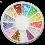 Ficha técnica e caractérísticas do produto Colorido Brilhante Nail Art Decoração Roda Estrela Colorida Diy Manicure Acessório