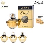Ficha técnica e caractérísticas do produto Combo 03 Perfumes - Cash Woman La Rive Eau de Parfum - Perfume Feminino 90ml