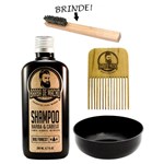 Ficha técnica e caractérísticas do produto Combo Barba Shampoo + Pente Garfo + Tigela Barbearia Salão - Barba de Macho