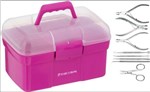 Ficha técnica e caractérísticas do produto COMBO Kit Manicure Completo Inox + Maleta Porta Acetona Rosa C/ Tampa Transparente - Marco Boni