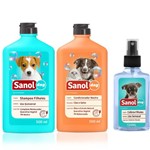 Ficha técnica e caractérísticas do produto Combo Kit para Banho em Cachorros Filhotes: Shampoo, Condicionador e Perfume Baby Filhotes Sanol