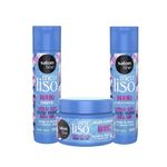 Ficha técnica e caractérísticas do produto Combo Shampoo + Cond + Mascara Meu Liso Brilho Salon Line