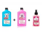Ficha técnica e caractérísticas do produto Combo: Shampoo para Cães Pelos Claros + Condicionador Revitalizante + Perfume Colônia Femea Sanol Dog