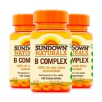 Complexo B - 3 Un de 100 Comprimidos - Sundown