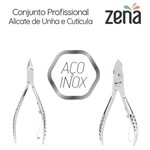 Ficha técnica e caractérísticas do produto Conjunto Alicates de Unha e Cutícula Aço Inox - Zena