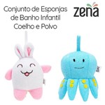 Ficha técnica e caractérísticas do produto Conjunto com 2 Esponjas de Banho Infantil | Coelho e Polvo | Zena