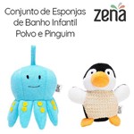 Ficha técnica e caractérísticas do produto Conjunto com 2 Esponjas de Banho Infantil | Polvo e Pinguim | Zena