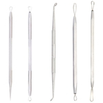 Ficha técnica e caractérísticas do produto 5 Piece Set Acne agulha clipe Blackhead Remoção Needle Compact ferramenta de beleza