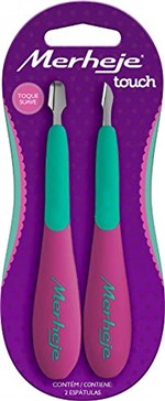 Conjunto - 2 Espátulas para Cutículas - Linha Touch - Verde/Pink